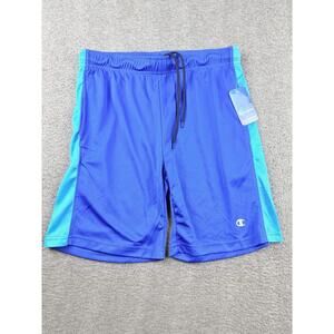 Champion Men's M Athletic Basketball Shorts Blue Teal Side Stripe Drawstring
